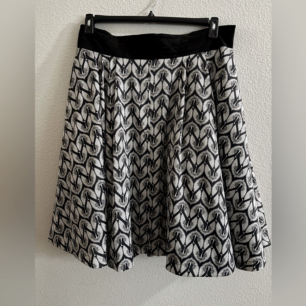 Melissa McCarthy Black and White Geometric Skirt